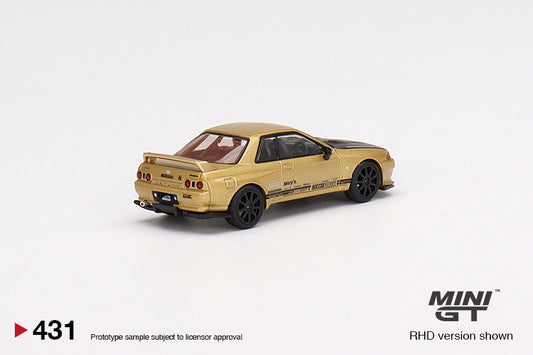 Mini GT Nissan Skyline R32 VR32 Top Secret Gold GTR #431 1/64 Diecast Model Car