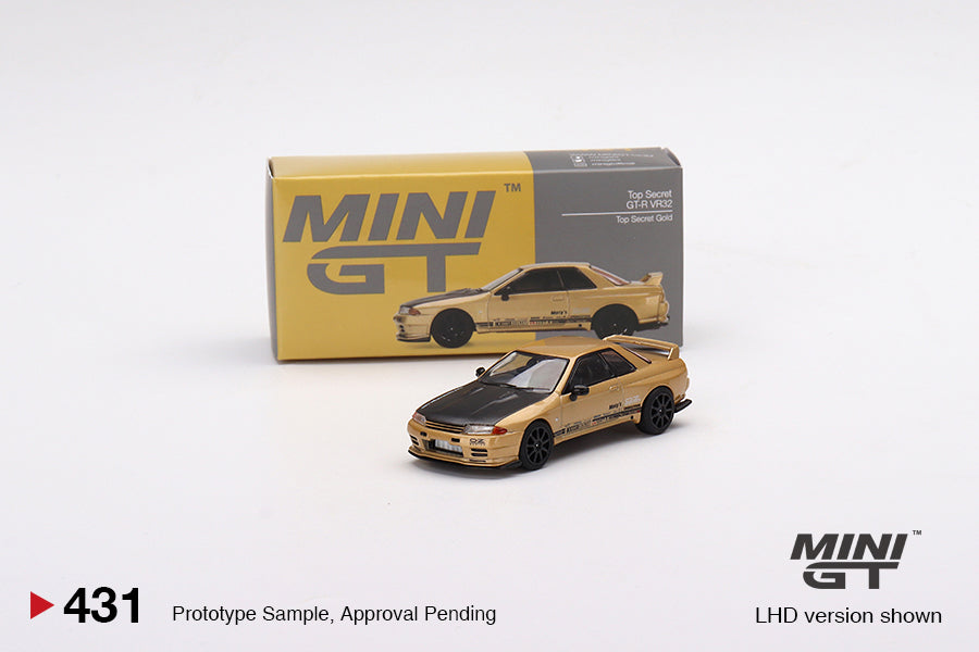 Mini GT Nissan Skyline R32 VR32 Top Secret Gold GTR #431 1/64 Diecast Model Car