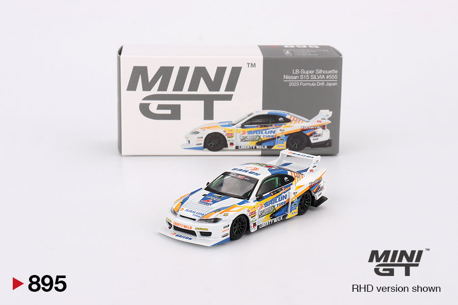 Mini GT Nissan Silvia S15 LB-Super Silhouette #555 2023 Formula Drift Japan 1:64