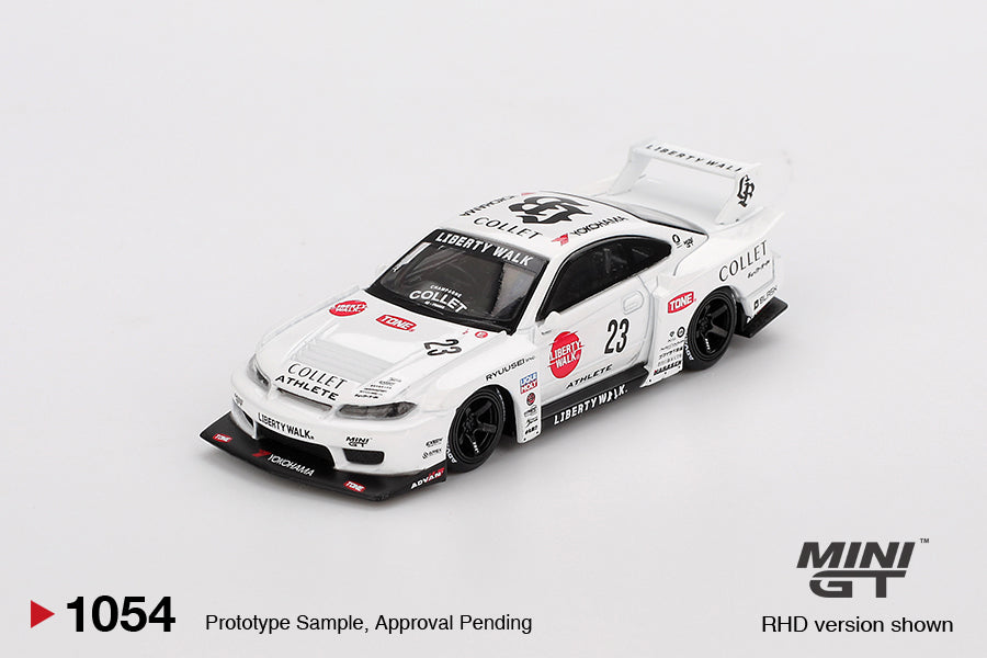 Mini GT Nissan Silvia S15 LB-Super Silhouette Athlete White Liberty Walk Car AU