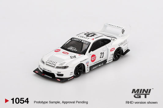 Mini GT Nissan Silvia S15 LB-Super Silhouette Athlete White Liberty Walk Car AU