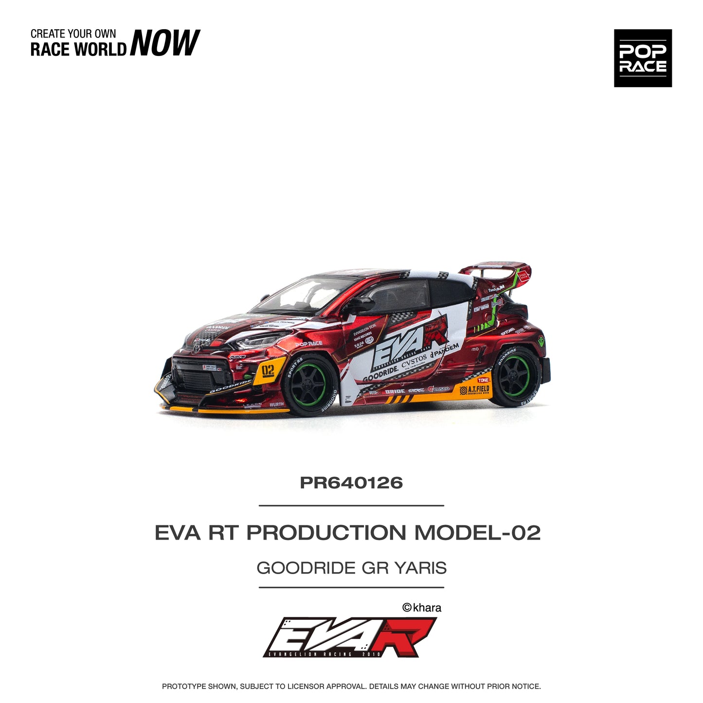 POP Race Toyota GR Yaris Eva RT Pandem Rocket Bunny Goodride Livery Model-02 Red
