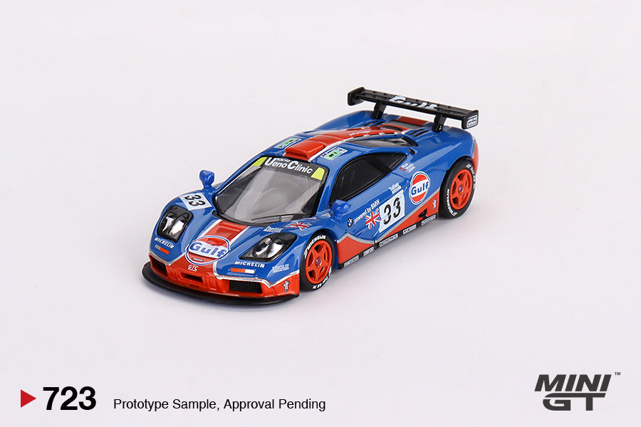 Mini GT Mclaren F1 GTR 1996 24HR Lemans #33 Gulf Racing Livery #723 1/64 Diecast