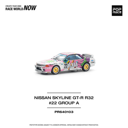 POP Race Nissan Skyline GT-R R32 #22 Group A AXIA Livery JTC 1991 1:64 Diecast