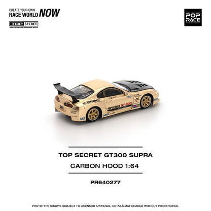 POP Race Toyota Supra MK4 (A80) Top Secret GT300 Smokey Nagata Chrome Gold 1:64