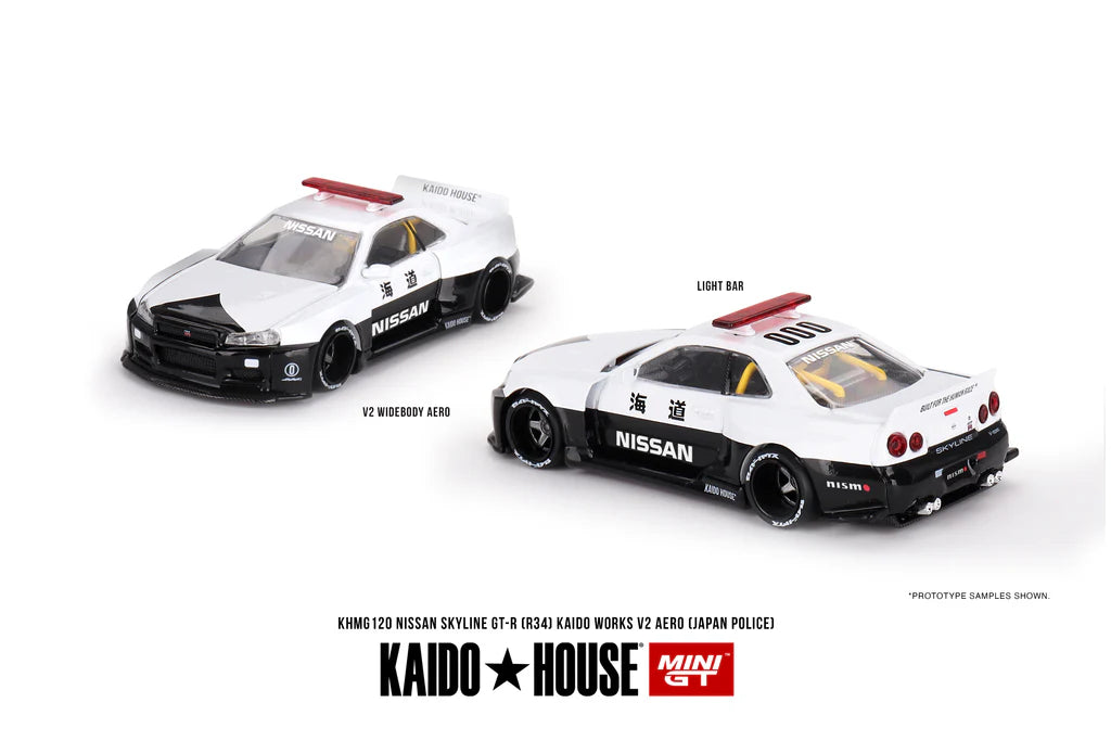 CHANCE OF CHASE Kaido House Mini GT Nissan Skyline GTR R34 V2 Aero Japan Police
