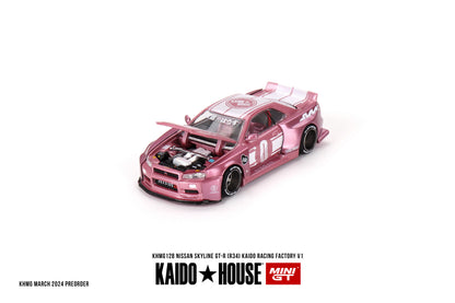 CHANCE OF CHASE Kaido House MiniGT Nissan Skyline GTR R34 Racing Factory V1 Pink