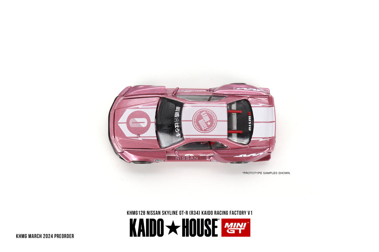 CHANCE OF CHASE Kaido House MiniGT Nissan Skyline GTR R34 Racing Factory V1 Pink