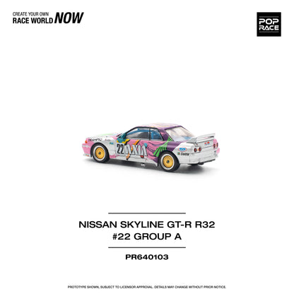 POP Race Nissan Skyline GT-R R32 #22 Group A AXIA Livery JTC 1991 1:64 Diecast