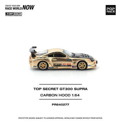 POP Race Toyota Supra MK4 (A80) Top Secret GT300 Smokey Nagata Chrome Gold 1:64