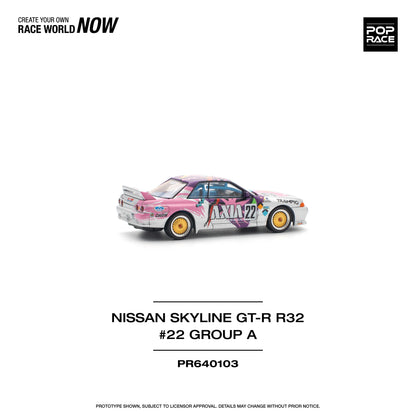 POP Race Nissan Skyline GT-R R32 #22 Group A AXIA Livery JTC 1991 1:64 Diecast