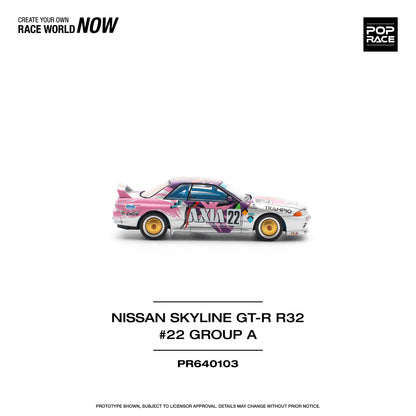 POP Race Nissan Skyline GT-R R32 #22 Group A AXIA Livery JTC 1991 1:64 Diecast