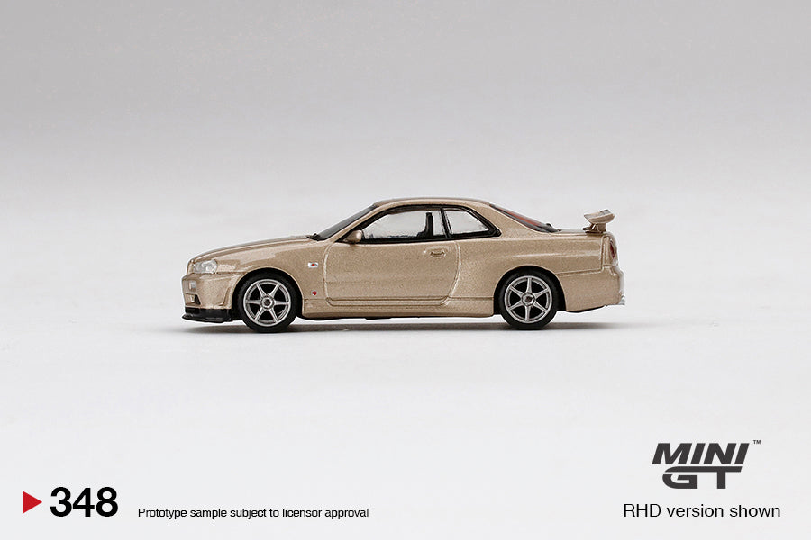 Mini GT Nissan Skyline GTR R34 MSpec Silica Breath Bronze 348 1/64 Diecast Car