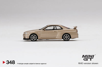Mini GT Nissan Skyline GTR R34 MSpec Silica Breath Bronze 348 1/64 Diecast Car