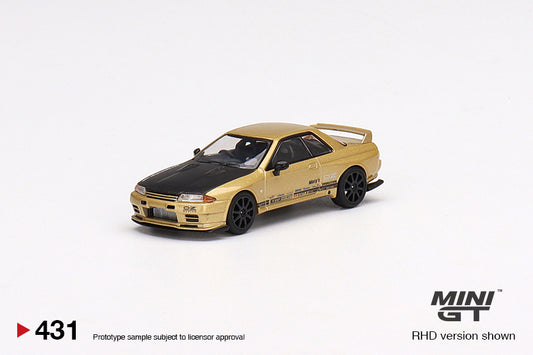 Mini GT Nissan Skyline R32 VR32 Top Secret Gold GTR #431 1/64 Diecast Model Car
