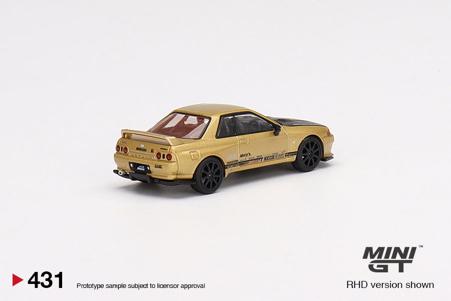 Mini GT Nissan Skyline R32 VR32 Top Secret Gold GTR #431 1/64 Diecast Model Car