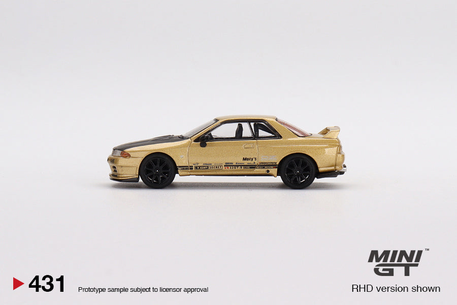 Mini GT Nissan Skyline R32 VR32 Top Secret Gold GTR #431 1/64 Diecast Model Car