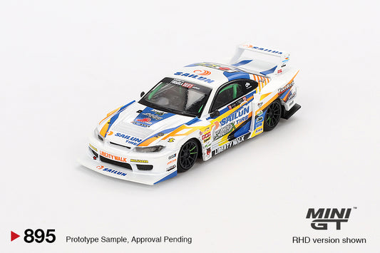 Mini GT Nissan Silvia S15 LB-Super Silhouette #555 2023 Formula Drift Japan 1:64