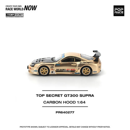 POP Race Toyota Supra MK4 (A80) Top Secret GT300 Smokey Nagata Chrome Gold 1:64