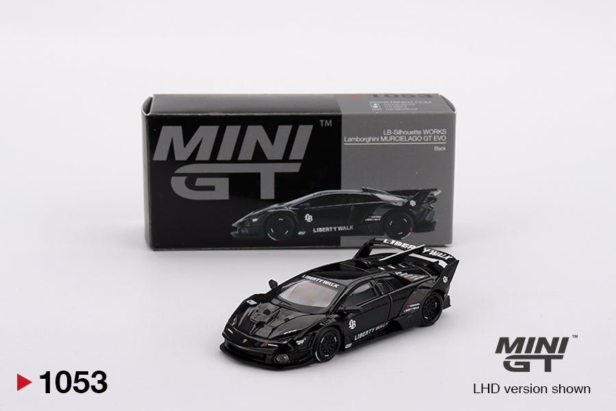 Mini GT Lamborghini Murcielago LB-Silhouette Works GT Evo Black LBWK 1:64 Car AU