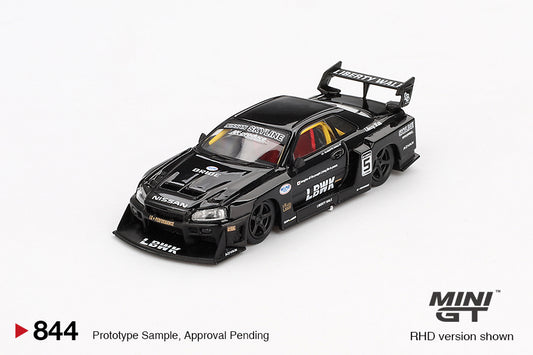 Mini GT Nissan Skyline LB-ER34 Super Silhouette Black R34 GTR 1:64 Diecast Car