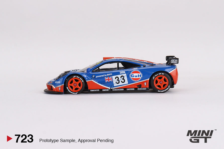 Mini GT Mclaren F1 GTR 1996 24HR Lemans #33 Gulf Racing Livery #723 1/64 Diecast