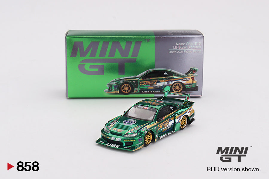 Mini GT Nissan Silvia S15 LB-Super Silhouette LBWK 2024 Fausto Racing 1:64 Car