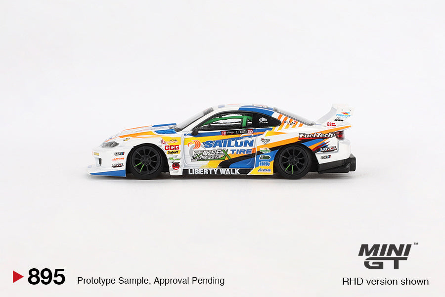 Mini GT Nissan Silvia S15 LB-Super Silhouette #555 2023 Formula Drift Japan 1:64