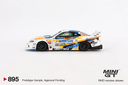 Mini GT Nissan Silvia S15 LB-Super Silhouette #555 2023 Formula Drift Japan 1:64