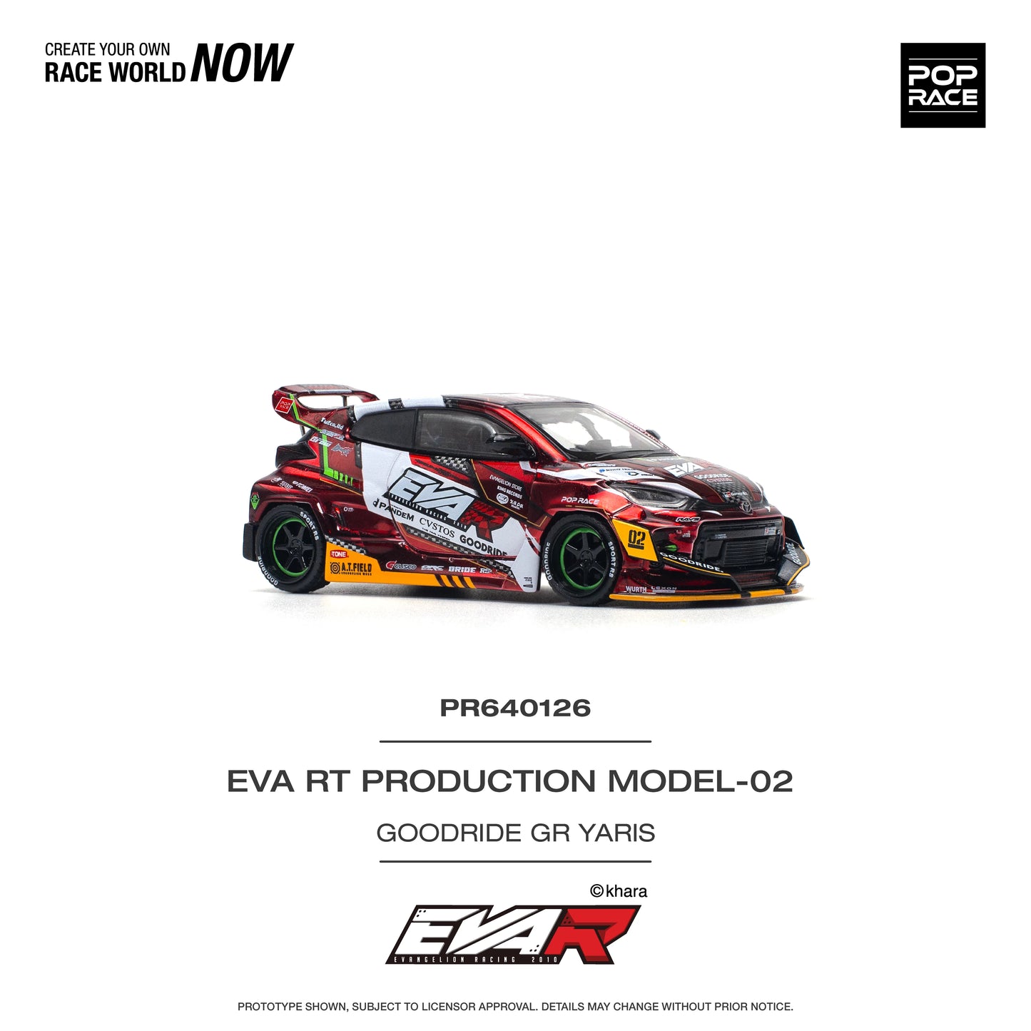 POP Race Toyota GR Yaris Eva RT Pandem Rocket Bunny Goodride Livery Model-02 Red