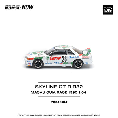 POP Race Nissan Skyline GT-R R32 Castrol Livery 1990 Macau Winner #23 1:64 Car