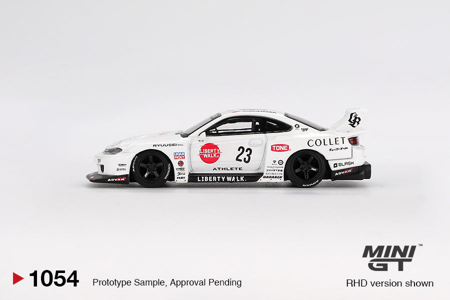 Mini GT Nissan Silvia S15 LB-Super Silhouette Athlete White Liberty Walk Car AU
