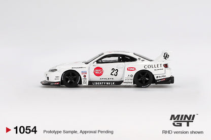 Mini GT Nissan Silvia S15 LB-Super Silhouette Athlete White Liberty Walk Car AU