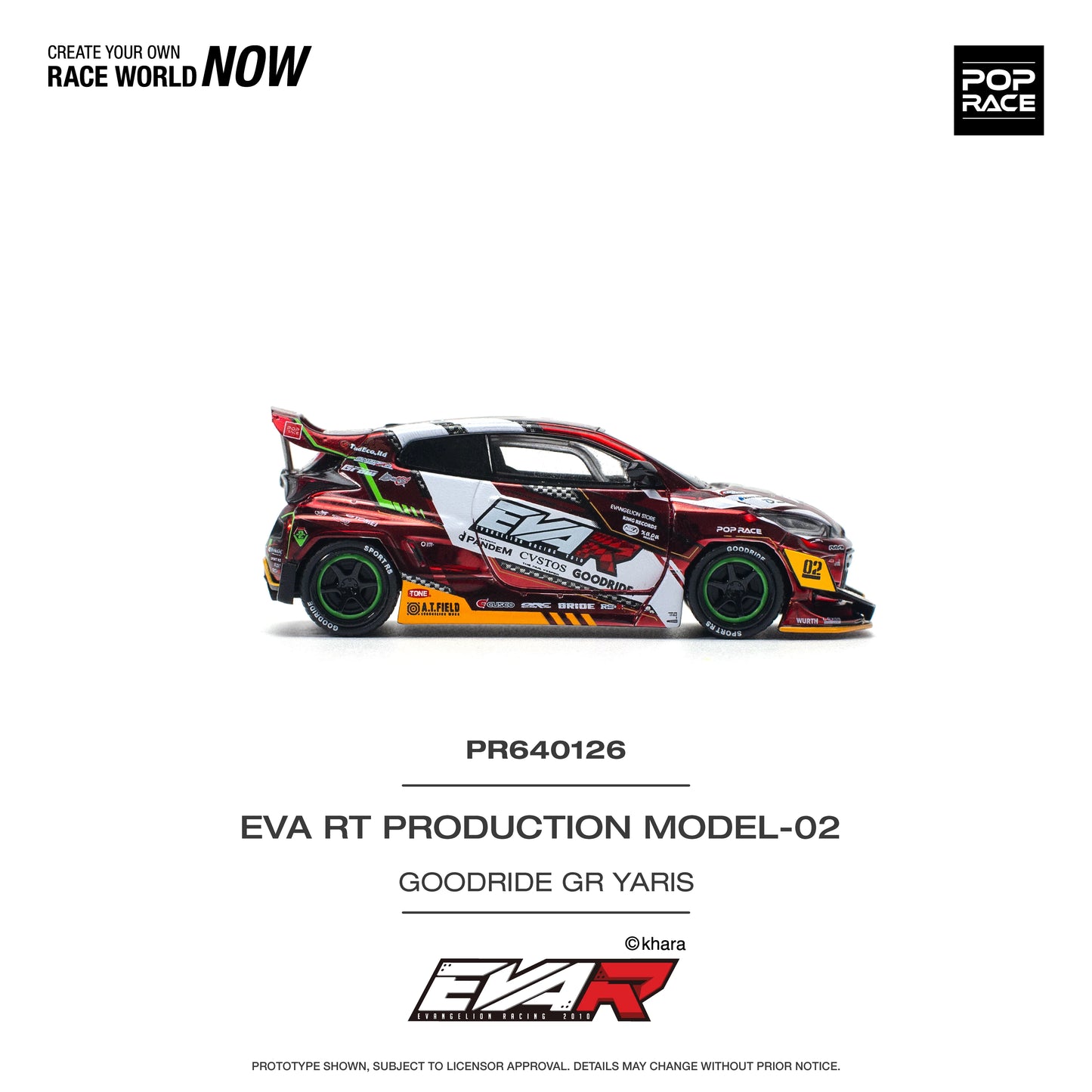 POP Race Toyota GR Yaris Eva RT Pandem Rocket Bunny Goodride Livery Model-02 Red
