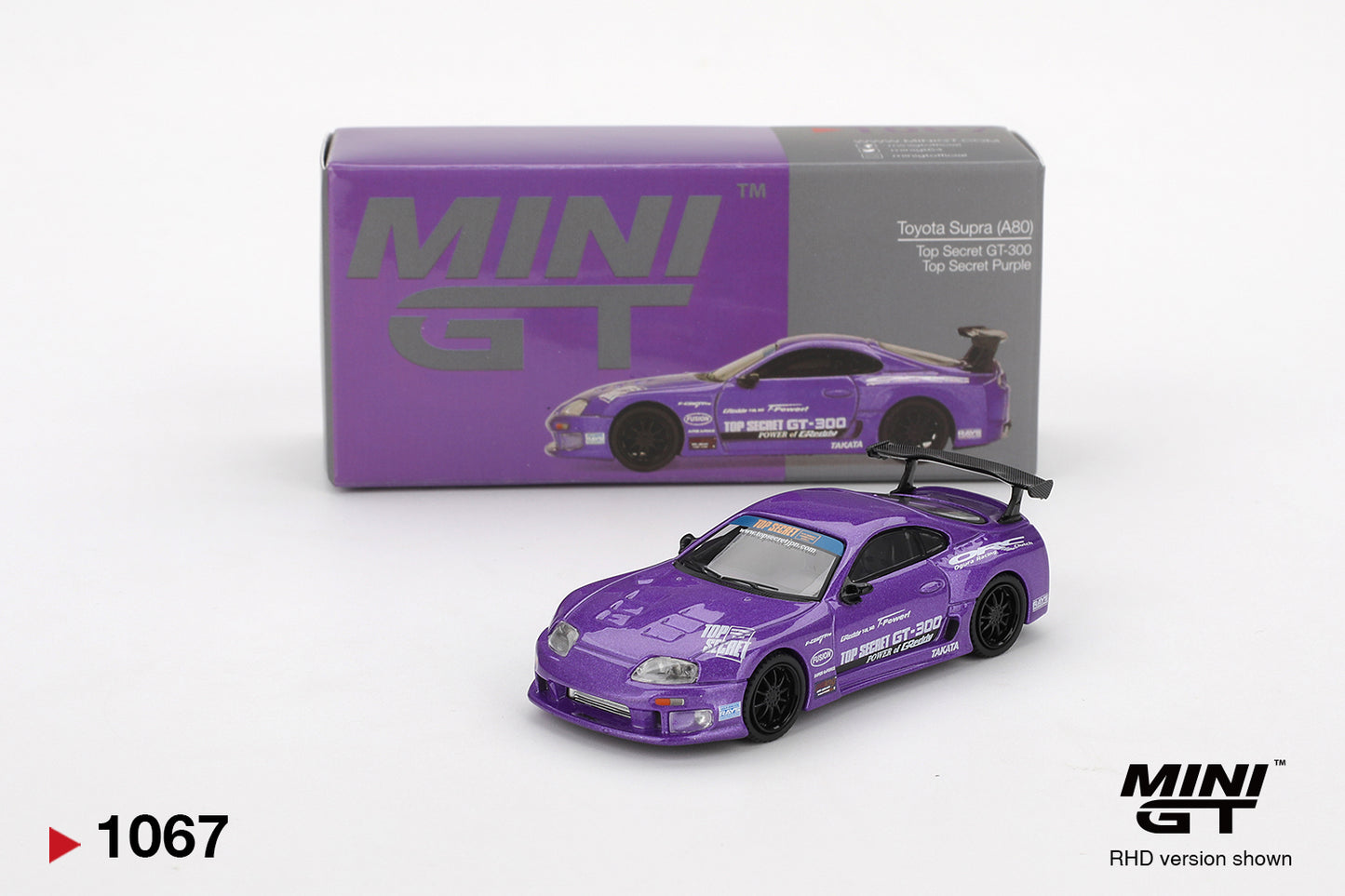 Mini GT Toyota Supra MK4 (A80) Top Secret GT-300 Purple Smokey Nagata 1:64 Car