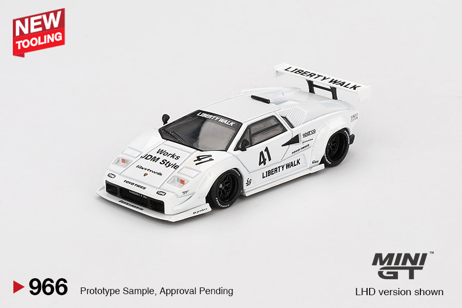 Mini GT Lamborghini Countach LB-Works 2024 Tokyo Auto Salon White LBWK 1:64 Car