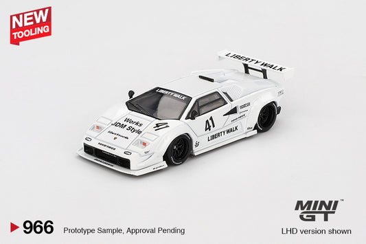 Mini GT Lamborghini Countach LB-Works 2024 Tokyo Auto Salon White LBWK 1:64 Car