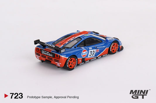 Mini GT Mclaren F1 GTR 1996 24HR Lemans #33 Gulf Racing Livery #723 1/64 Diecast