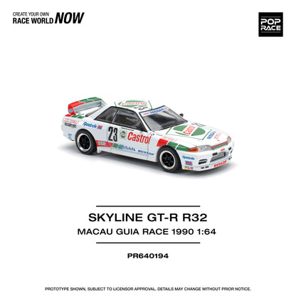 POP Race Nissan Skyline GT-R R32 Castrol Livery 1990 Macau Winner #23 1:64 Car