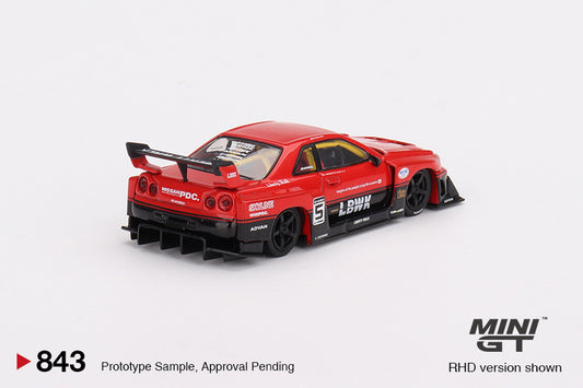 Mini GT Nissan Skyline LB-ER34 Super Silhouette Red Black GTR 1:64 Diecast Car