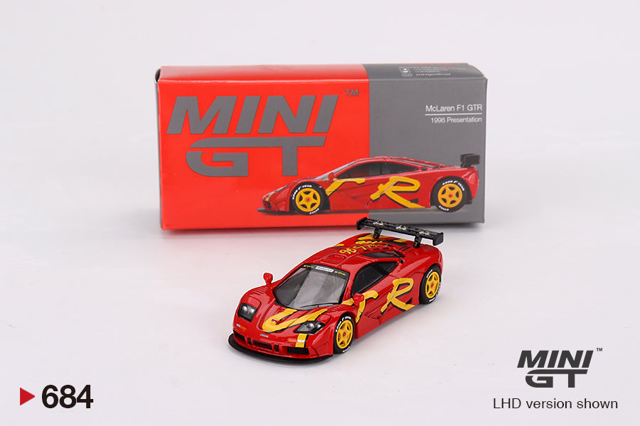 Mini GT Mclaren F1 GTR 1996 24HR Lemans Presentation Racing Livery 1/64 Diecast