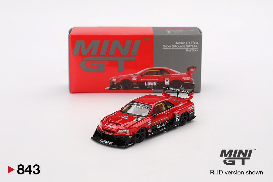 Mini GT Nissan Skyline LB-ER34 Super Silhouette Red Black GTR 1:64 Diecast Car