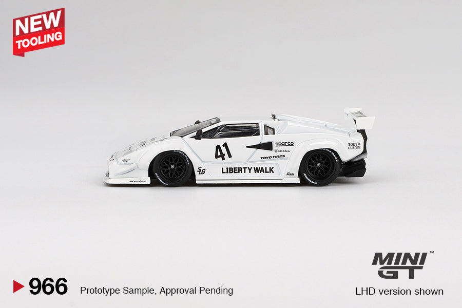 Mini GT Lamborghini Countach LB-Works 2024 Tokyo Auto Salon White LBWK 1:64 Car