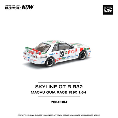 POP Race Nissan Skyline GT-R R32 Castrol Livery 1990 Macau Winner #23 1:64 Car