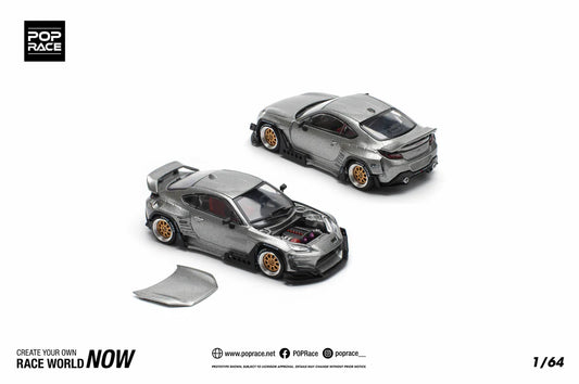 POP Race Toyota GR86 Pandem Widebody Kit Silver/Black 1:64 Diecast Model Car AU