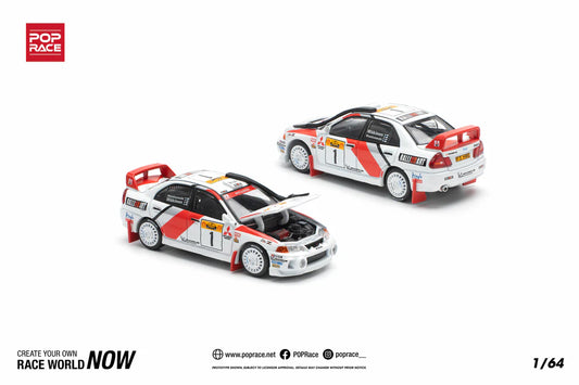 POP Race Mitsubishi Lancer Evo IV (4) #1 1998 Safari Kenya WRC Rally 1:64 Car