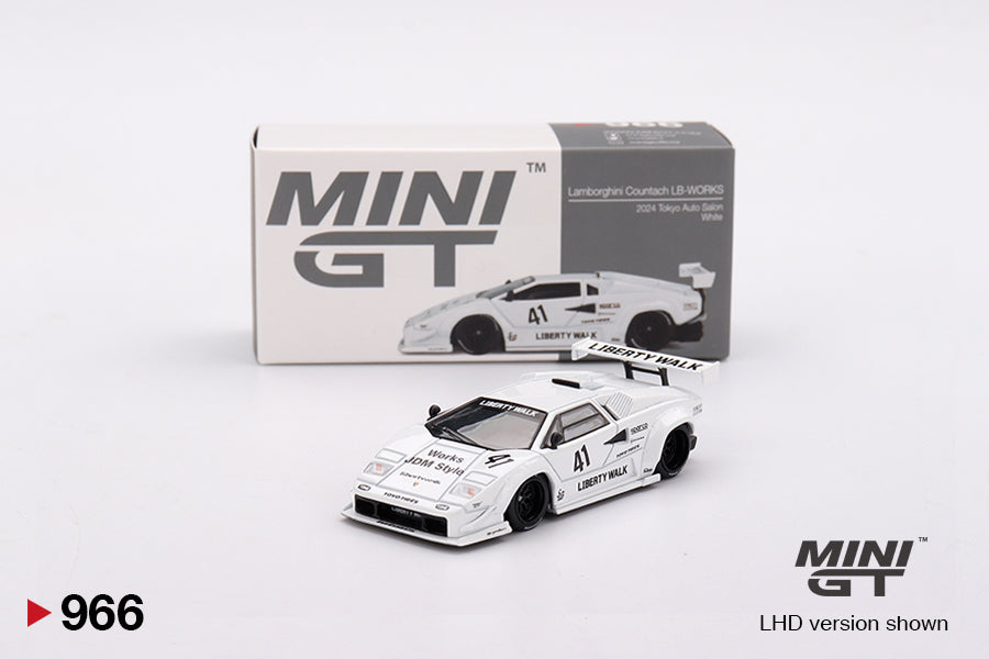 Mini GT Lamborghini Countach LB-Works 2024 Tokyo Auto Salon White LBWK 1:64 Car