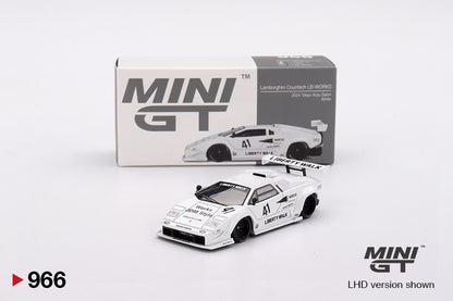 Mini GT Lamborghini Countach LB-Works 2024 Tokyo Auto Salon White LBWK 1:64 Car