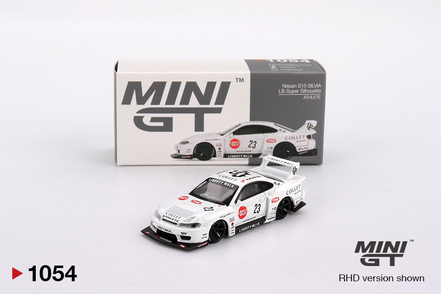 Mini GT Nissan Silvia S15 LB-Super Silhouette Athlete White Liberty Walk Car AU