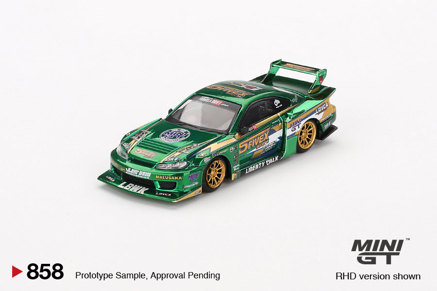 Mini GT Nissan Silvia S15 LB-Super Silhouette LBWK 2024 Fausto Racing 1:64 Car